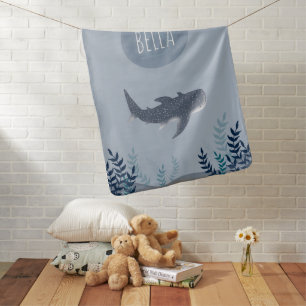 Adorable Baby Under the Sea Whale Shark name  Blanket