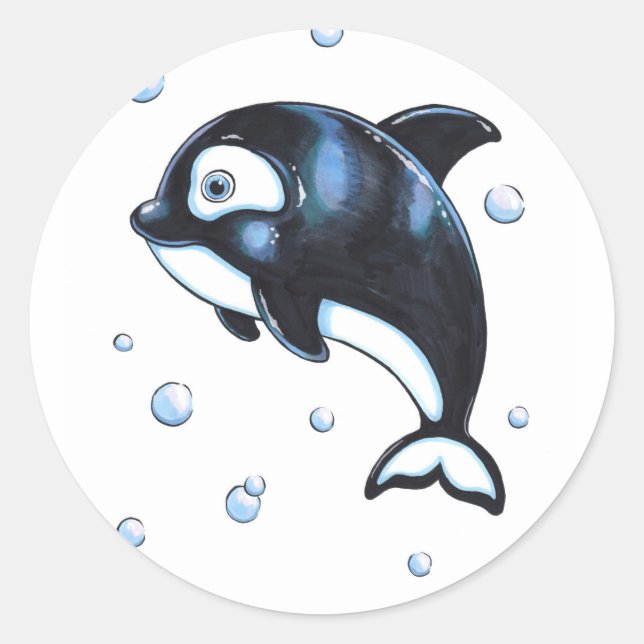 Adorable Baby Whale Sticker (Front)