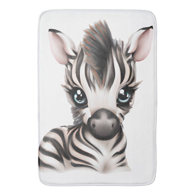 Adorable Baby Zebra Bath Mat (Front Vertical)