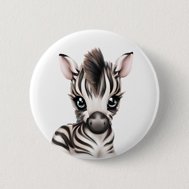 Adorable Baby Zebra Button (Front)