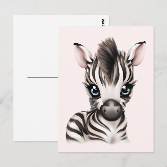 Adorable Baby Zebra Postcard (Front/Back)