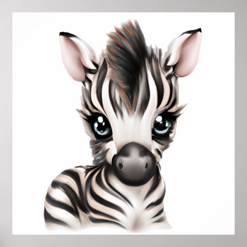 Adorable Baby Zebra Poster