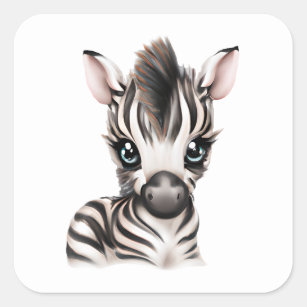 Adorable Baby Zebra Square Sticker