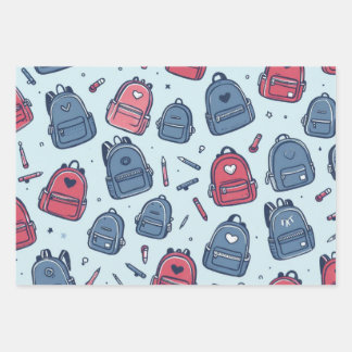 Adorable Backpack aesthetic Wrapping Paper Sheets