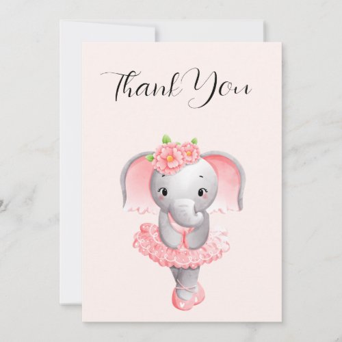 Adorable Ballerina Elephant En Pointe Thank You