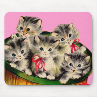 adorable basket o' kittens mouse pad