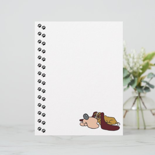 Adorable Basset Hound Puppy Letterhead (Standing Front)