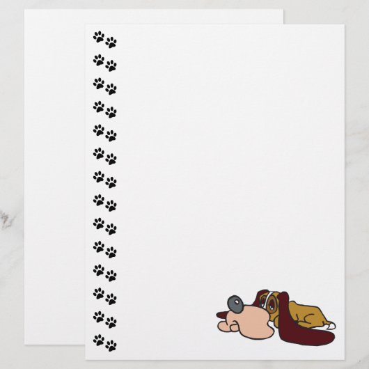 Adorable Basset Hound Puppy Letterhead (Front/Back)