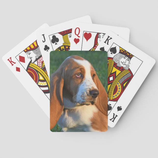 Adorable Basset Hound Puppy Poker Cards (Back)