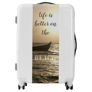 Adorable Beach, Boat Sunset Luggage