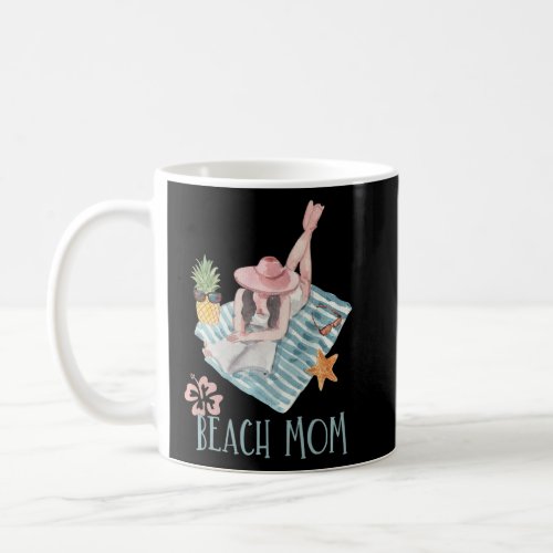 Adorable Beach Mom Water Color Summer Beach Girl W Coffee Mug