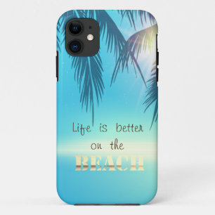 Adorable Beach Palm Leaves iPhone 11 Case