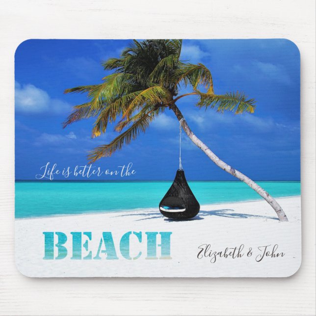 Adorable Beach,Palm,-Personalized Mouse Pad (Front)