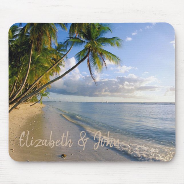 Adorable Beach,Sand,Palm   -Personalized Mouse Pad (Front)