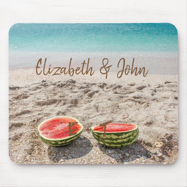 Adorable Beach,Sand,Watermelon -Personalized Mouse Pad (Front)