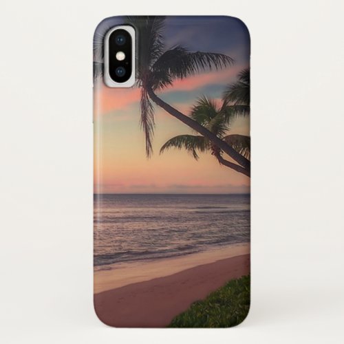 Adorable Beach Sunset Palm iPhone XS Case