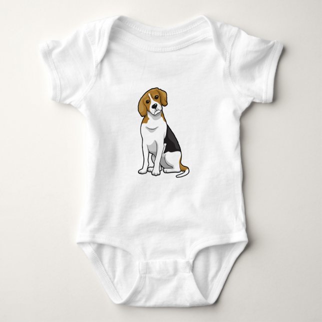 Adorable Beagle Baby Bodysuit (Front)