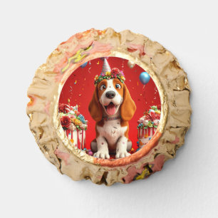 Adorable Beagle Dog Celebrating Birthday Reese's Peanut Butter Cups