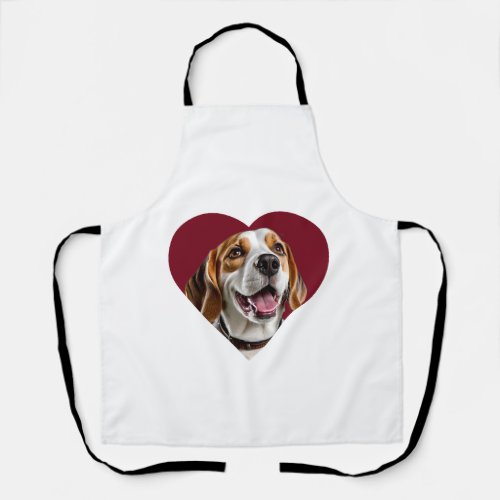 Adorable Beagle in Heart Shape Design Apron