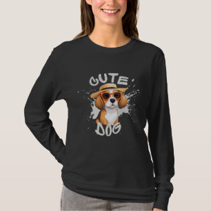 Adorable Beagle in Sunglasses Cute Dog Graphic T-Shirt