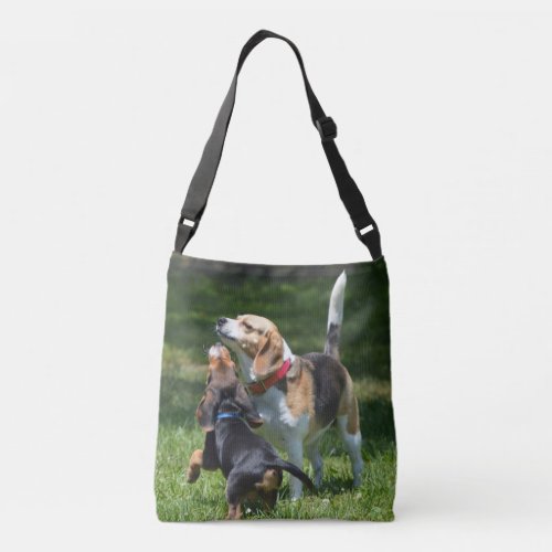 Adorable Beagle Puppy and Mom Crossbody Bag