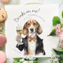 Adorable Beagle Waiter Watercolor Customizable Paper Dinner Napkins