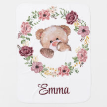 Adorable Bear Baby Custom Blanket