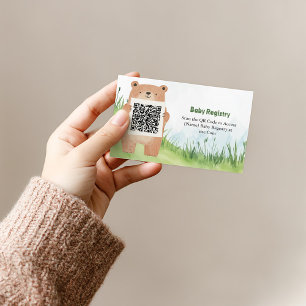 Adorable Bear QR Code Registry Card