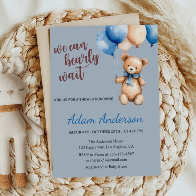 Adorable Bear-Themed Baby Shower Invitation  (Creator Uploaded)