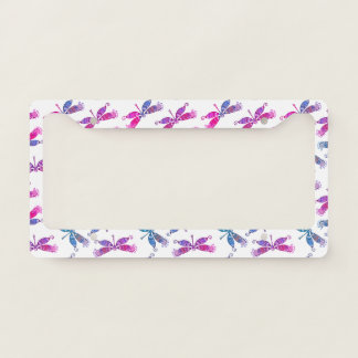 Adorable Beautiful Animal Purple Dragonfly License Plate Frame