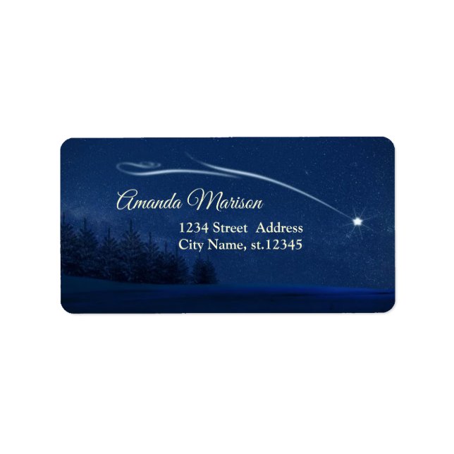  Adorable Beautiful Christmas Shooting star Label (Front)