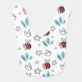 Adorable Bee and Flower Baby Bib