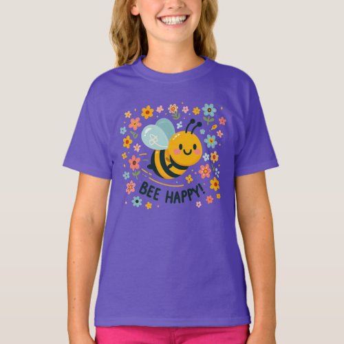 Adorable Bee Happy T_shirt Kids