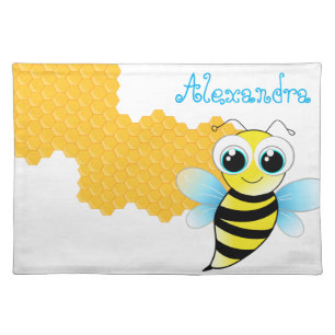Adorable Bee Honey Hives For Kids Cloth Placemat