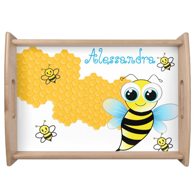 Adorable Bee & Honey Hives For Kids Serving Tray (Front)