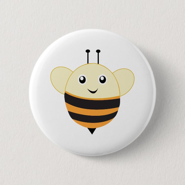 Adorable Bee Little Zoo Pinback Button (Front)