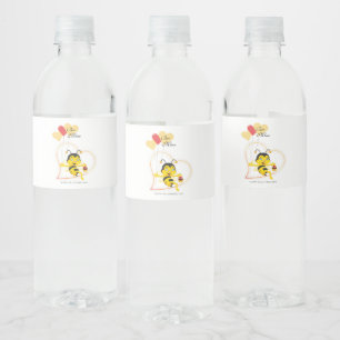 Adorable Bee Mine Valentine's Day Bee Cartoon Water Bottle Label