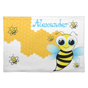 Adorable Bees & Honey Hives For Kids Cloth Placemat