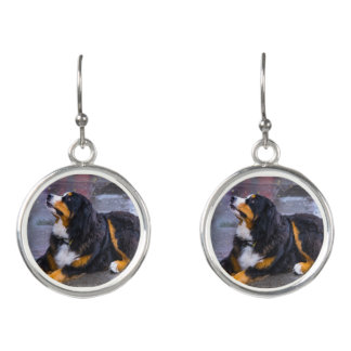 Adorable Bernese Mountain dog earrings