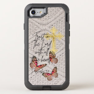 Adorable Bible Knitwear Rose Butterflies Cross OtterBox Defender iPhone SE/8/7 Case