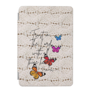 Adorable Bible White Knìtted Rainbow Butterflies iPad Mini Cover