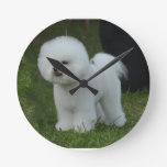 Adorable Bichon Round Clock