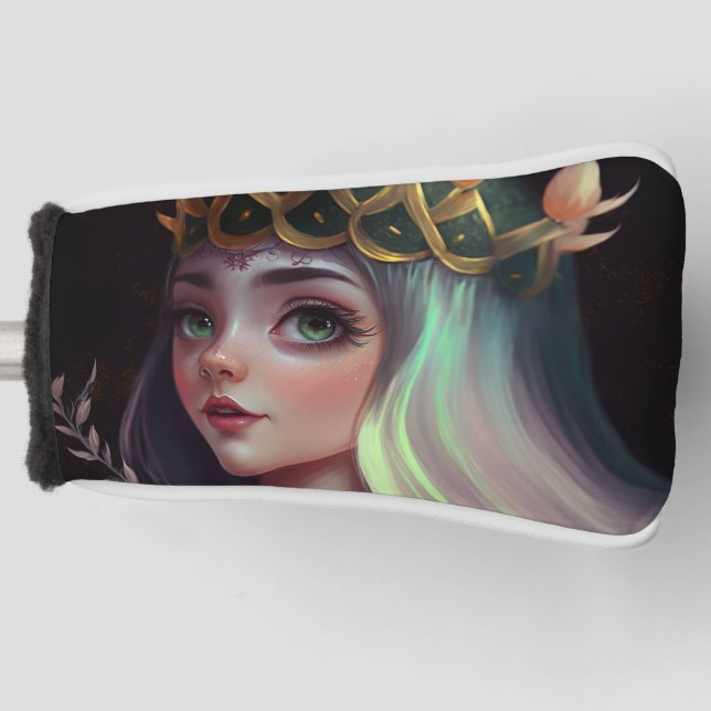 Adorable Big Eyed Queen Golf Head Cover (Front)