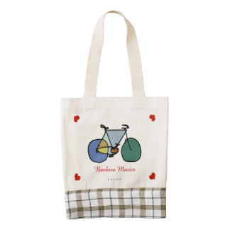 adorable bike/bicycle/biking personalized zazzle HEART tote bag