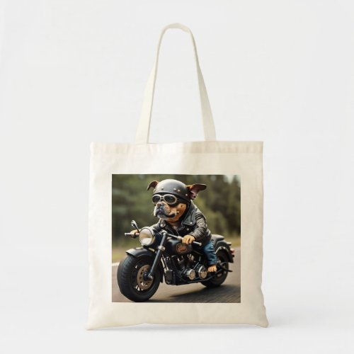 Adorable Biker Dog Tote