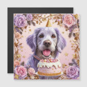 Adorable Birthday Dog with Cake Celebrating (Front/Back)
