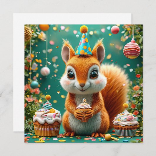Adorable birthday Squirrel (Front/Back)