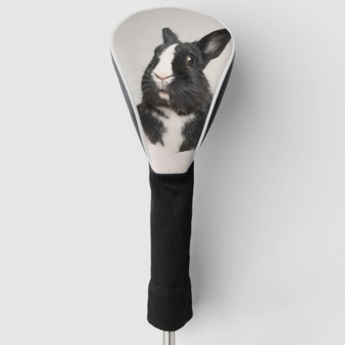 Adorable Black and White Bunny Rabbit Golf Head Cover