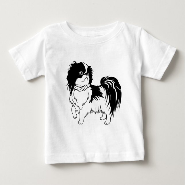 Adorable Black and White Dog Baby Shirt (Front)