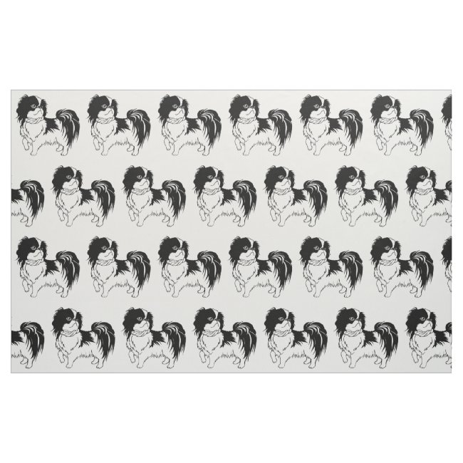 Adorable Black and White Dog Fabric